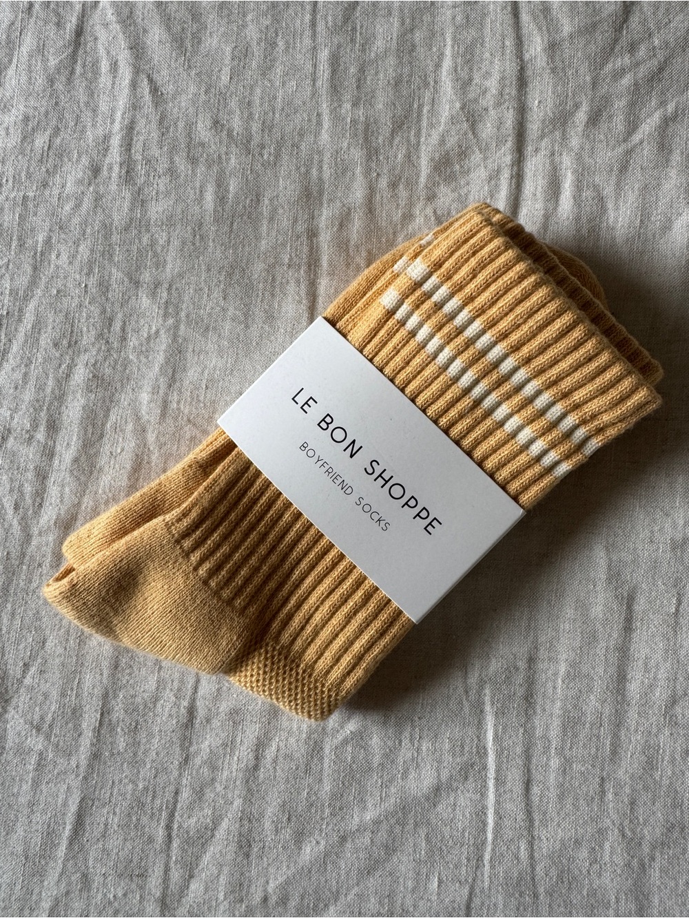Le Bon Shoppe Butter Yellow Boyfriend Socks NWT